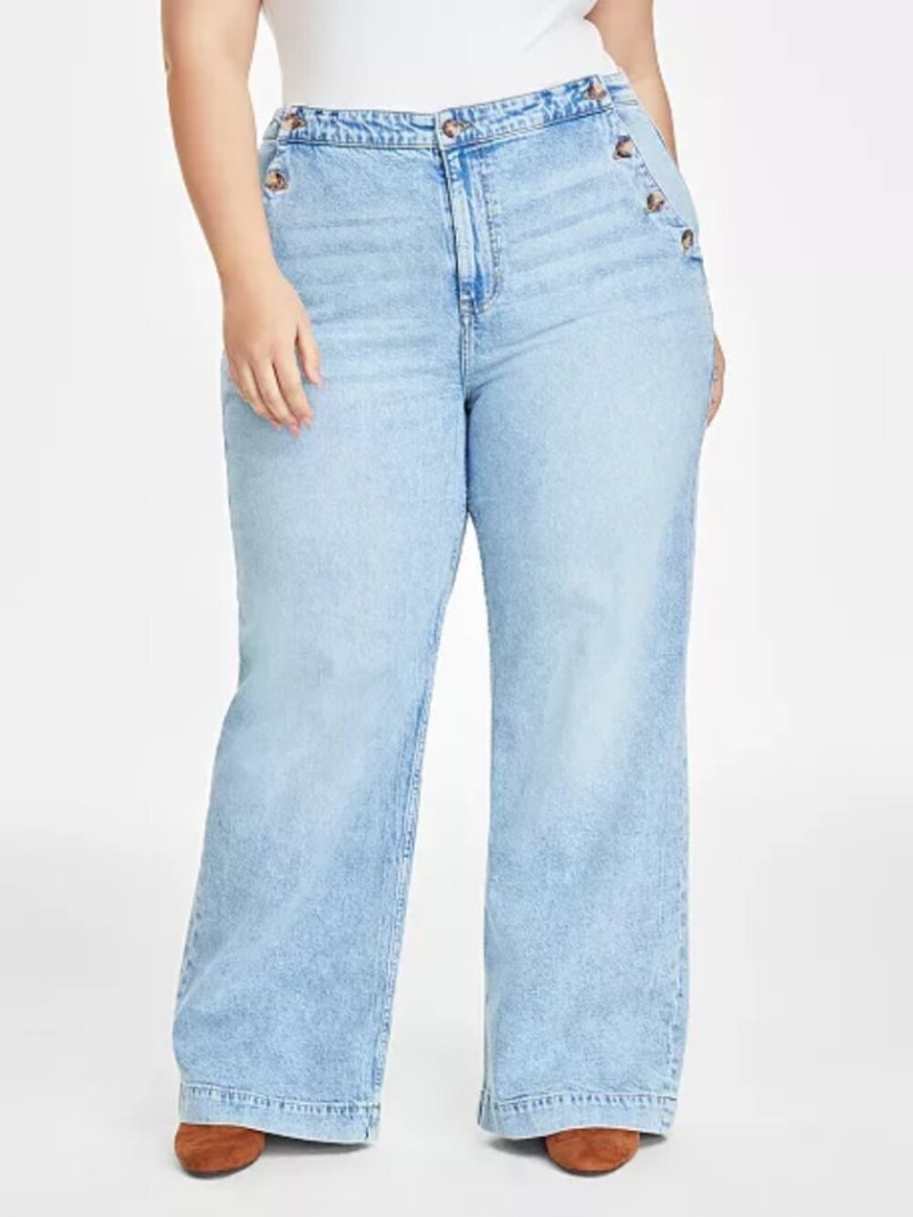 On 34th P Sailor Denim Wide Leg Jeans 20W Light Wash NWT